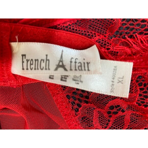 Sexy Red Lace Sheer Babydoll Lingerie‎ Dress Cutout  XL Sheer Stripper Hot  Goth - Picture 3 of 6